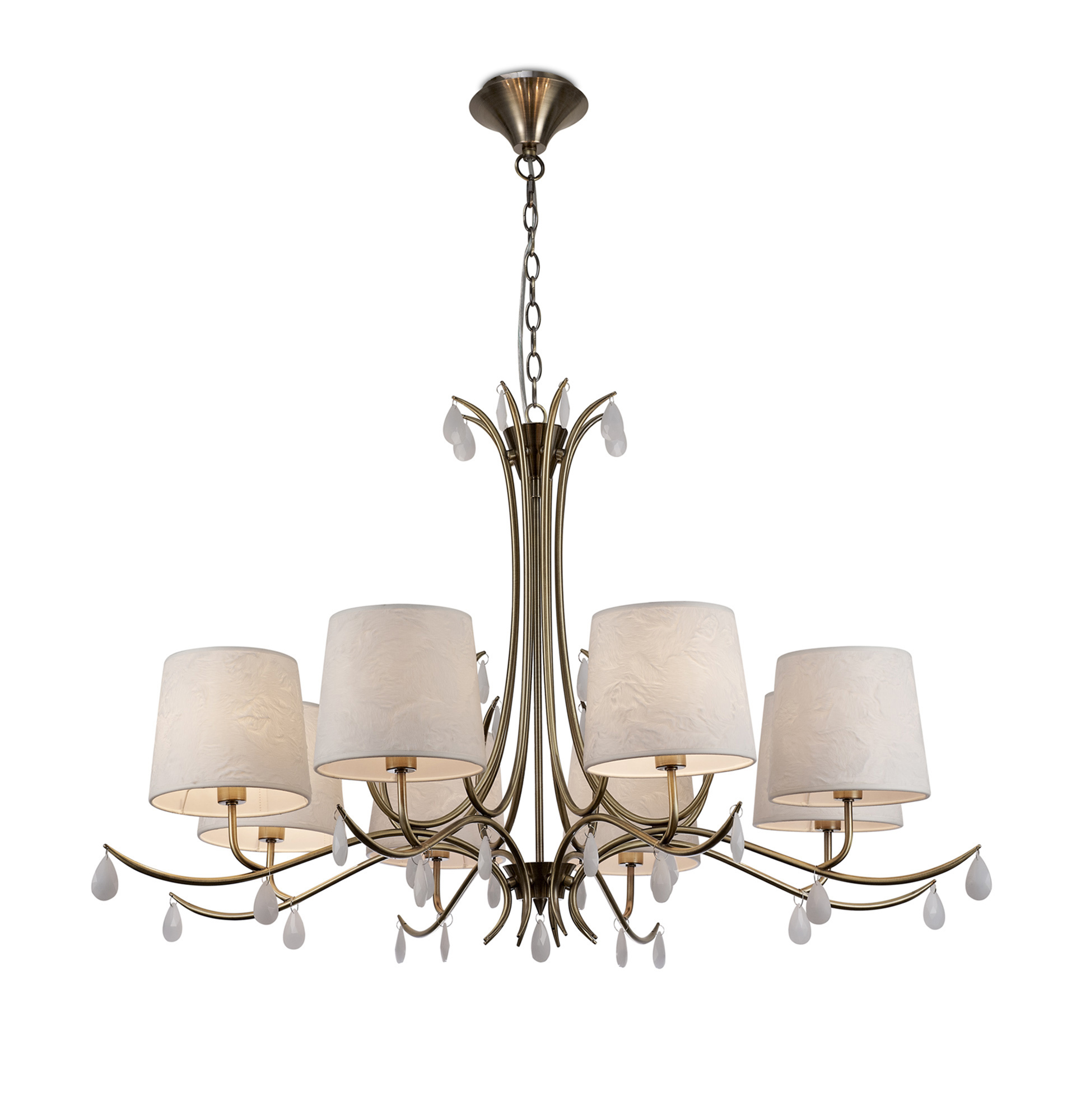 M6332  Andrea Pendant Round 8 Light Antique Brass